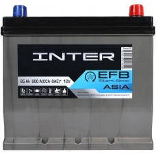 Автомобільний акумулятор INTER  EFB 65 R+ Азия