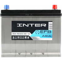 Автомобільний акумулятор INTER  EFB 75 R+ Азия