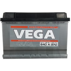 Автомобильный аккумулятор Vega 6СТ-75 R+ Standart