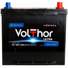 Автомобильний аккумулятор Volthor 6СТ-75 R+ Jis Ultra