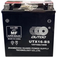 Мото аккумулятор Outdo YTX16-BS AGM Мото аккумулятор Outdo YTX16-BS AGM