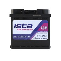 Автомобільний акумулятор Ista 6СТ-50 R+ AGM Stop & Go